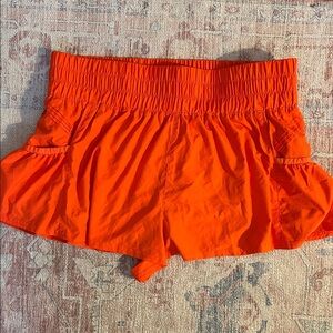 FP Movement by Free People Vibrant Orange High Waist Shorts Get Your Flirt On